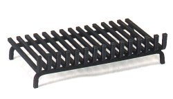 FIREFIX 4009/H Feuerrost mit Hufnagelschmiedung, rechteckig, Stahl schwarz lackiert, 4-Kant-Stahl mit 16 mm Materialstärke, 500 x 400 mm (Breite x Tiefe)