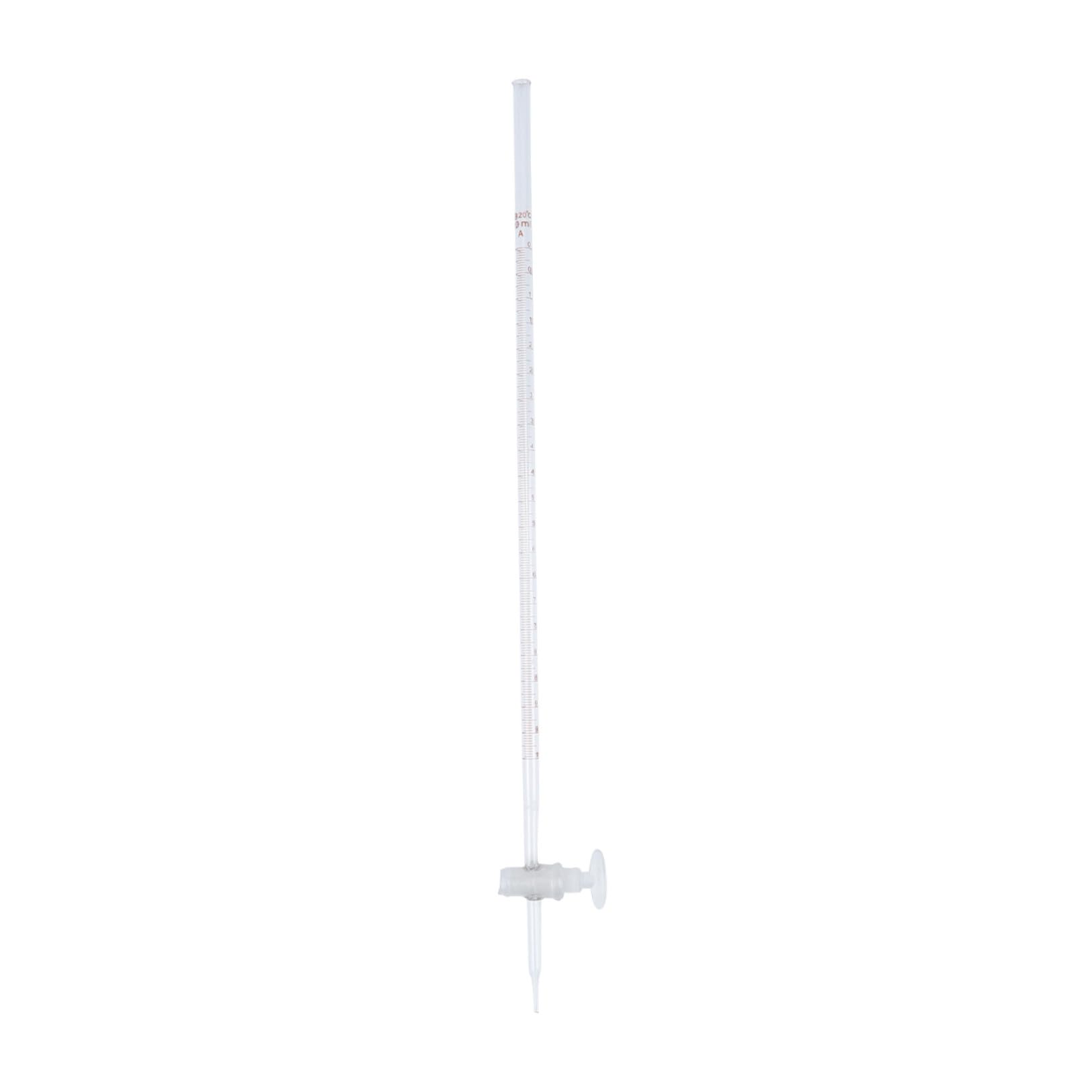 ULTECHNOVO Buretta Acida Buretta In Vetro Borosilicato Buretta Acida In Vetro A Canna Dritta Strumento In Vetro Da Laboratorio Con Rubinetto A Chiave In Ptfe (Trasparente 10 Ml)