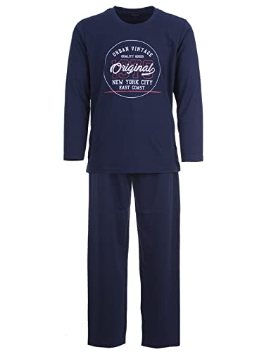 Vlazom Herren Schlafanzug Flanell - Winter Pyjama Set Mit Kapuze