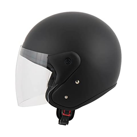 MTR DX2 Jethelm, ECE Zertifiziert - Maximale Verkehrssicherheit, Robuster & Komfortabler Motorradhelm, Ideal Für Motoroller & Vespa, Ratschenverschluss, Klares Visier, L Cover