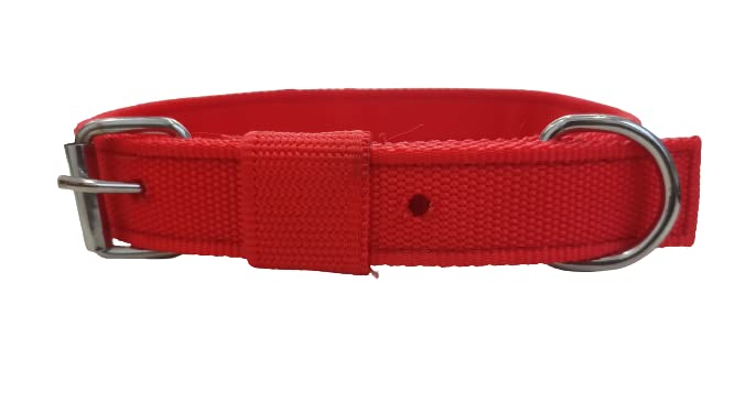 Image of PSK PET MART Dog Belt Combo of 3 /4 inch Red Dog Collar with Dog Chain Specially for Small Dogs & Puppies Under 10-15kg Dog Collar Chain