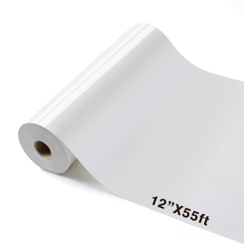 Image of guangyintong Heat Transfer Vinyl 12 inch x 55ft White Iron on Vinyl
