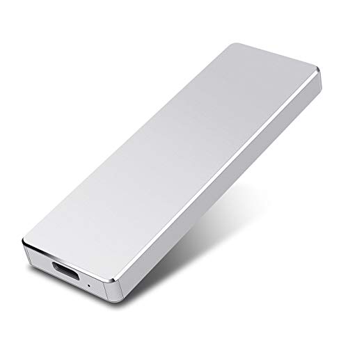 Hattahh Disco Duro Externo Portátil 2TB, Type C USB3.1 Disco Duro Externo para PC, Mac, Desktop, Laptop, Chromebook, Xbox, Xbox One (2 TB, Plata)