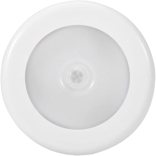 AUZMPIHT Luz nocturna con sensor de movimiento redondo de 6 unidades, perfecta para armarios, armarios y escaleras, sensor infrarrojo para detección
