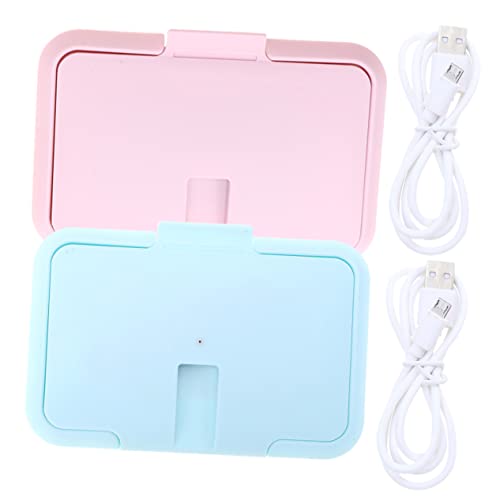 HAPINARY 2個ポータブル湿巾加熱器 給電対応 ベビー用ウェットティッシュウ