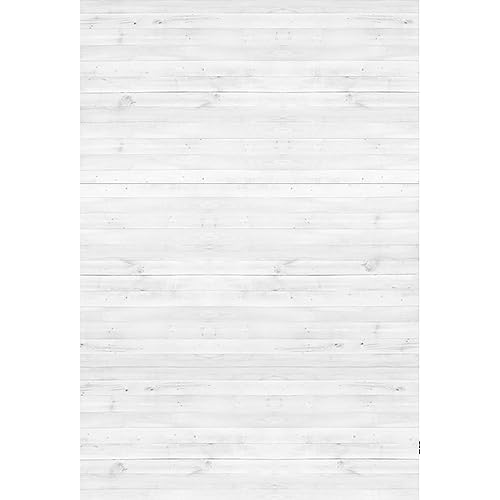 YongFoto 2x3m Vinyl White Wood Backdrops for Photography Rustic Wooden Board Photo Background Crafts Party Wall Picture Taking Photo Studio Props
