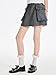 Girls Grey A-Line Skort with Pockets and Lace Trim – School Uniform Style Skirt with Built-in Shorts for 6-16Y Summer Skirt