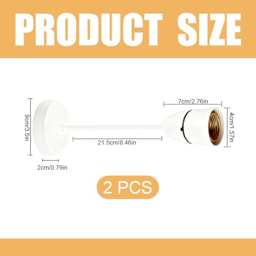 2Pcs Ceiling Pendant Light Fitting, E27 Holder 8.5”(215mm) White Modern Hanging Light Fixture Kit for Kitchen Island Living Room Bedroom Dinning Room Lightings - Image 3