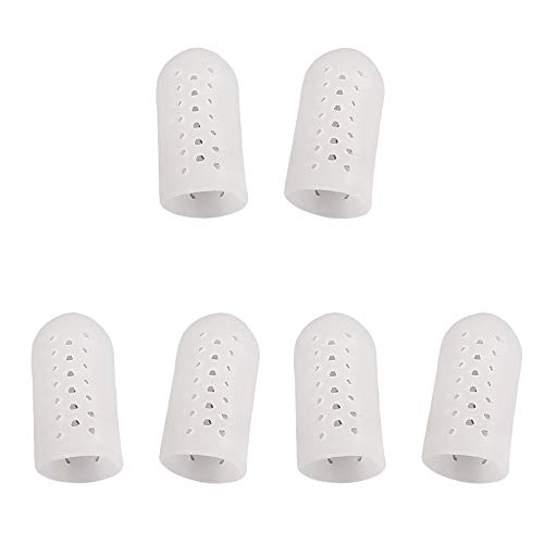 DXIA Lot de 6 Protège Orteils en Gel, Capuchons Orteils Tube Orteils, Capuchons d'orteils Respirantes, Gros d'orteil Doux et Confortable pour Ampoules, Soulage Frottements Entre Les Orteils Cover