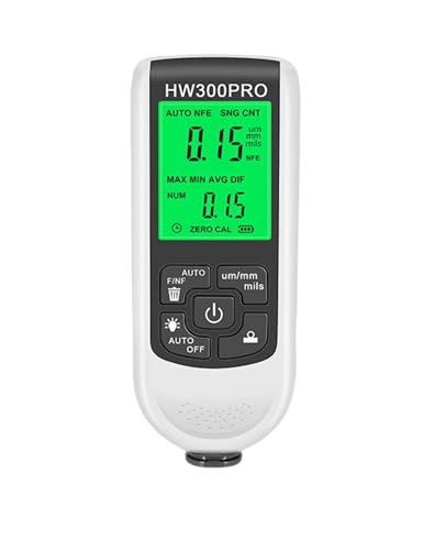 Generic Coating Thickness Tester, Paint Coating Meter, Digital Coating Thickness Gauge ABS with Portable Rope Automatic Shutdown Function Paint Coating Meter for Outdoor (White)