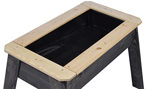 dobar® 58520FSC Kinderhochbeet mit Ablagefläche - Mini Hochbeet aus Holz - erhöhter Pflanzkasten für Kinder - kleines Salatbeet auf Stelzen - Kleines Kräuterbeet für Garten/Terrasse/Balkon - Grau