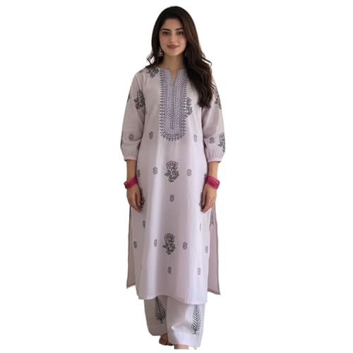 Image of ANNI DESIGNER Women's Rayon Viscose Straight Printed Kurta with Palazzo | Women Kurta Set | Ethnic Wear for Women | Daily Office Casual Traditional Outfit