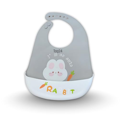 Image of Baby Bib for Feeding and Weaning Babies and Toddlers | Waterproof, Washable, Reusable | Adjustable Neckline with Buttons | Easy to Clean and Non-Messy Design