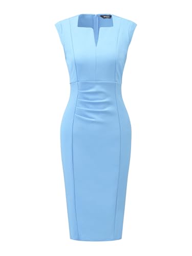 Image of Allegra K Women's Sheath Dress Pencil Work Sleeveless Professional Office Dresses