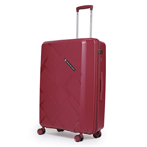Image of SWISS MILITARY Star Lightweight Hard-Sided 28 Inch Large Size Textured Travel Luggage Trolley Bag, Overnighter Suitcase Bags with Durable ABS Body & TSA Lock, Smooth 360 Spinner Wheels - Mauve
