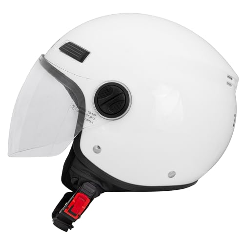 Casco Protector de Motocicleta Zorax Blanco Talla S ECE 2206 Con Visor 3