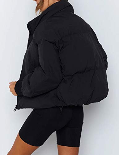 UANEO Puffer Jacket Womens Oversized Cropped Puffy Quilted Winter Jackets Coat4