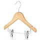 Hangerworld 12 Holz Kinderkleiderbügel 30cm Naturfarben Kinder Kleiderbügel mit Clips