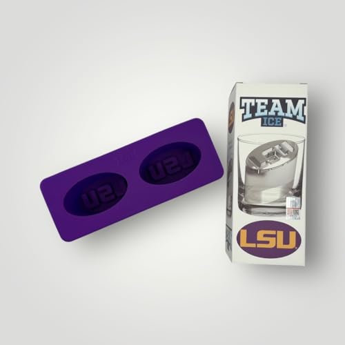 TEAM ICE - LSU Silicone Ice Cube Tray - Large Silicone Ice Cube Mold for Whiskey & Cocktails, Durable Ice Tray for Game Day Drinks, College Logo Ice Mold for Fans & Tailgate Parties