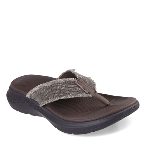Skechers Men's Parson Sd-Gino Thong Sandal with Frayed Edges
