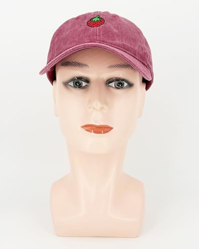 Gorra de béisbol bordada fresa unisex algodón ajustable miniatura 2