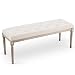 VONLUCE Panca Fondoletto con Sedile Imbottito e Gambe in Legno di Gomma Panchina Capitonné Panca Ottomana Rustica Panca Fondoletto per Ingresso Corridoio Soggiorno (Beige-120X40CM)