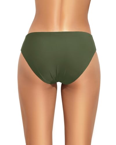 Image of Women Bikini Bottom Full Coverage Bathing Suit Bottoms Swimsuit Bottom | Low Waist Design, Side Strap Cutout, Full Rear Coverage, Secure Fit, Soft Breathable Fabric