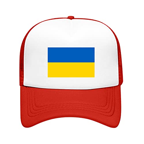 QIFLY Gorra de béisbol unisex de Ucrania, sombrero de empalme de malla de Ucrania para hombres y mujeres, bandera de Ucrania, tamaño de sombrero ajustable, gorra de camionero transpirable, gorra de