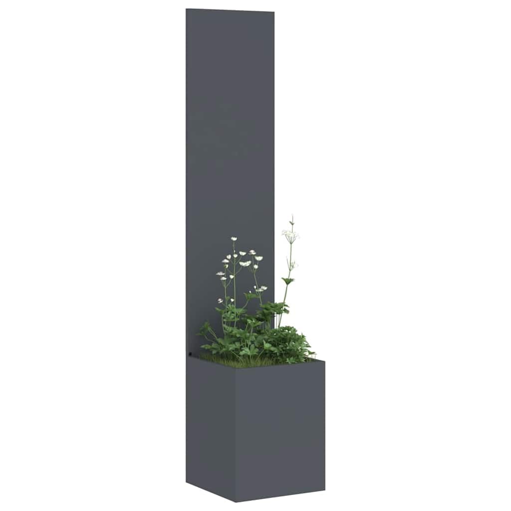 vidaXL Garden Privacy Screen Anthracite 32 x 140 cm Cold-rolled steel, Garden and Terrace, Modern Outdoor Divider, Decorative Inlays, Sleek Privacy Screen Partition, Contemporary Enclosure