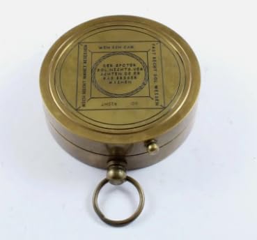 Brújula de Zócalo Solar Vintage con Estuche de Cuero miniatura 4