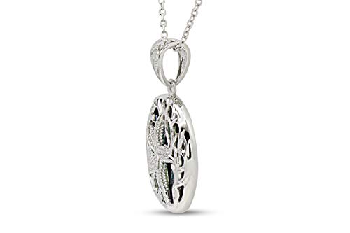 AFFY Abalone Shell Animal (Starfish, Dolphin, Seahorse, Frog, Dragonfly, Whale Tail, Turtle) 14K White Gold Over Sterling Silver Pendant Necklace Jewelry Gift For Her2