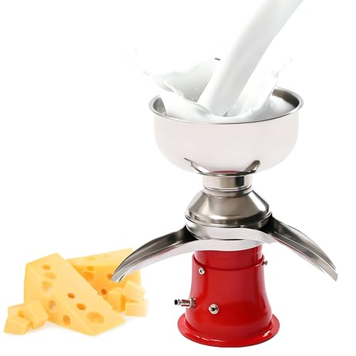 Separador de Crema de Leche de Acero Inoxidable,desnatador centrífugo eléctrico de 50 l/h para Leche cruda de Cabra y Vaca,Recipiente de 5 l para la elaboración casera de Mantequilla y Queso 50L/H