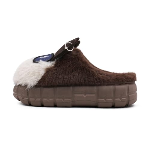 Image of VRITRAZ Women's Comfort Slip On Closed Toe Warm Winter House Clog Indoor Slipper with Cute Print and Degins