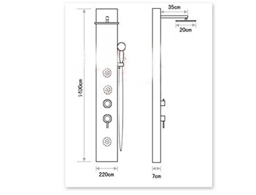 Gowe 20,3 cm LED soffione in ottone, colonna doccia idromassaggio vasca miscelatore doccia pannello