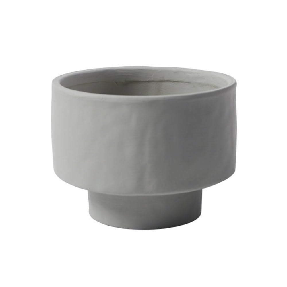 XBGfdySD Rotundity Ceramic Planter, Plant Pot with Drainage Holes, Indoor and Outdoor Flower Planting Container(Gray,Medium)