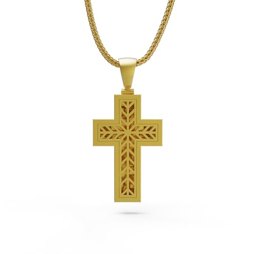 Handmade Skulls In Cross Necklace, Biker Gothic Medieval, 925 Sterling Silver Chain Pendant, Christian Religious Gift Necklace4