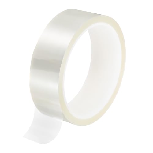 Image of uxcell Clear Heat Tape, 1 Roll 30mmx33m 108ft High Temperature Heat Resistant Tape for Sublimation,Heat Vinyl Press,Heat Transfer, Circuit Board, No Residue
