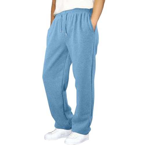 Boys Baggy Sweatpants Straight Leg Open Bottom Casual Pants, Boys Workout Athletic Joggers Sweat Pants 5-16 Years