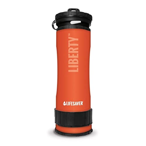 LifeSaver Liberty | Botella Agua Filtro de Agua 400ml, Purificador Portátil Para Mochila Viaje, Elimina el 99,99% de Virus, Bacterias y Microplásticos, 2000 Litros, Ligero, Camping y Exploración