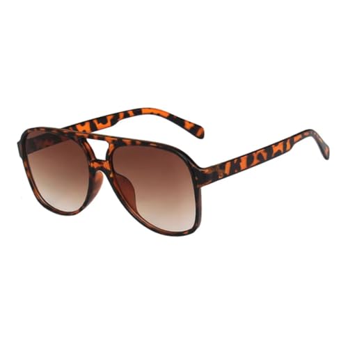 Lunettes de soleil tendance femmes finitions rétro écaille thé léopard verres haute clarté