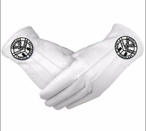 BRICKS MASONS Elks of the World Gloves - White Leather Civil Liberties Lincoln Douglass