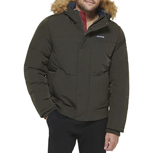 Image of Tommy Hilfiger Men's Arctic Cloth Quilted Snorkel Bomber Jacket (Standard and Big & Tall)