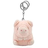 A9TEN Piggy Plush Keychain Toys for Kids, 4' Inch Stuffed Pig Plushie Backpack Bag Pendant Dolls Gift for Girls Children Pink