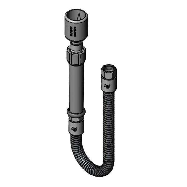 T&S Brass B-0020-HC Hose, 20" Flexible Stainless Steel with Fan Jet Spray Head