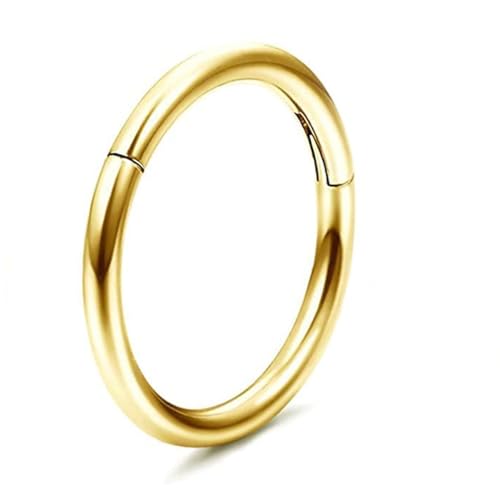 ESHIONER G23 Titane Piercing Nez Anneaux Piercing Hélix Tragus Hypoallergénique Or Anneaux de Cartilage Piercing Conch Septum 16G 10MM Anneau Nez Piercing 1...