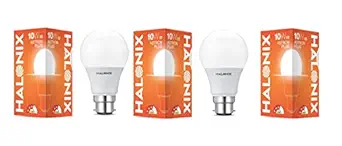 Halonix B22D 10-Watt Led ASTRON Plus (Pack of 3, White, Round)