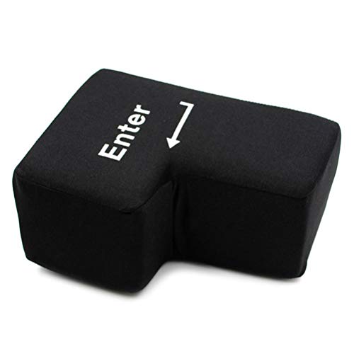 Nurnesy Big Enter Key Enter Button Throw Pillow Divertida Oficina Almohada para Dormir Computadora Portátil Escritorio de Regazo para Computadora Portátil Gadgets de Escritorio
