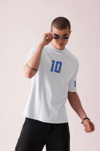 Image of Unisex Cotton Football Graphic Print Oversized Fit T-Shirt