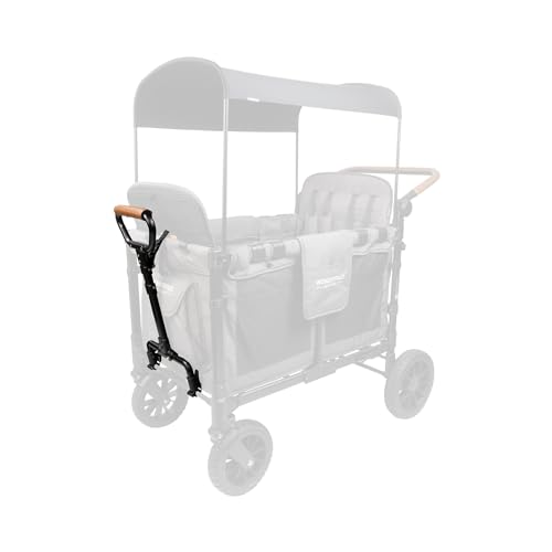 Image of WONDERFOLD Stroller Wagon Pull Handle Featuring Vegan Leather Cover for Comfortable Grip, Three Adjustable Heights, and Carriage Attachment Buckle (Compatible with W-Series Models Only)