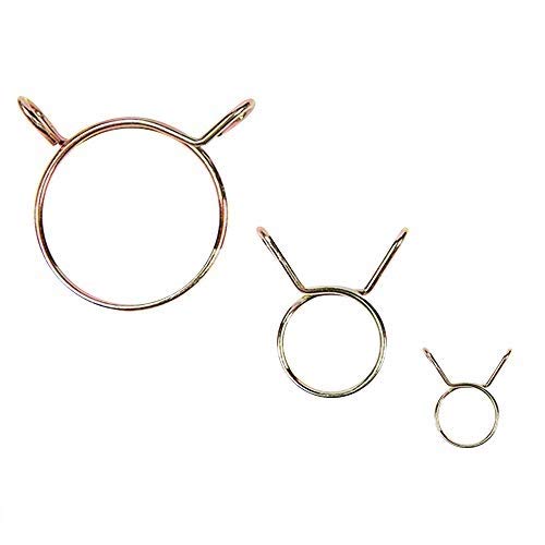 YOFASEN Pipe Clamps - Premium Quality Spring Clip Fuel Line Hose Water Pipe Air Tube Clamps Fastener Set, Package3, Gold